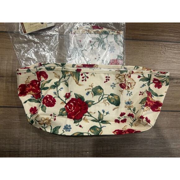 2 Longaberger ENVELOPE Basket Liners Heirloom Floral Roses NEW Hard to find Set - Picture 1 of 1